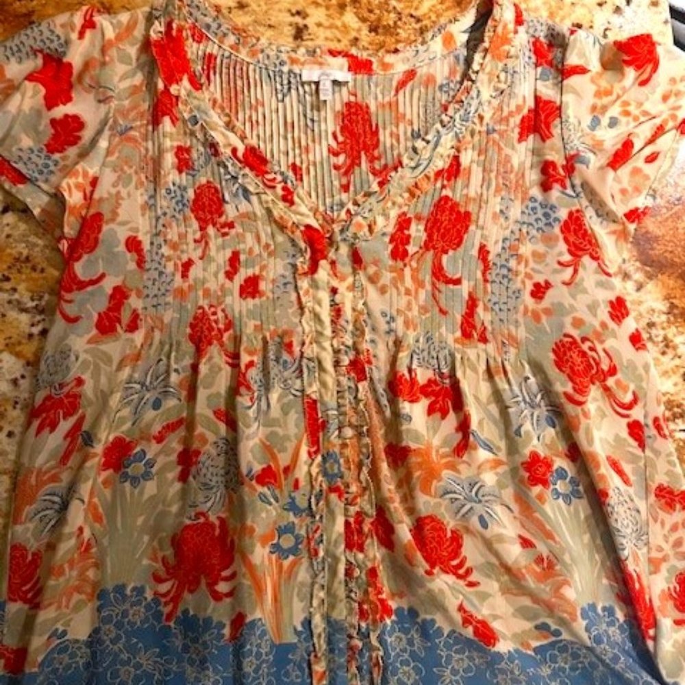 JOIE Floral Print Blouse Large